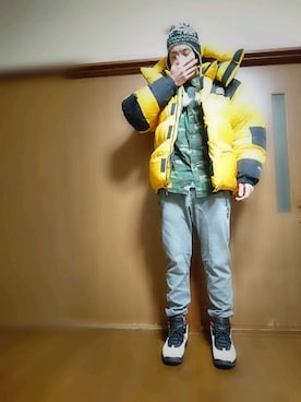 「WOOLRICH（ウールリッチ）のアイテム（帽子）」を使った、yu-taaさん（メンズ・182cm）の冬コーディネート