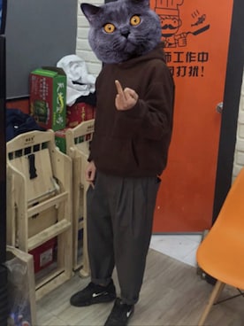 「アイテム（モッズコート、ブラウン系）」を使った、白菜太郎さん（メンズ・160cm）の夏コーディネート