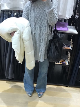 「rps（アールピーエス）のアイテム（ダウンジャケット/コート）」を使った、jさん（レディース・156cm）の春コーディネート