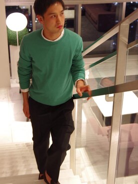 緑セーター のメンズ人気ファッションコーディネート Wear