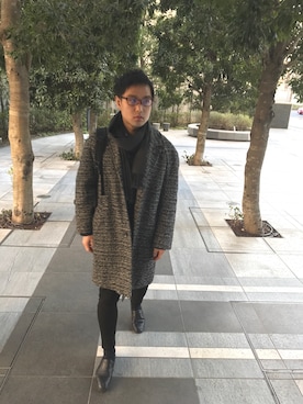 「Adam et Rope A・E・R（アダムエロペ）のアイテム（スリッポン）」を使った、コジコジさん（メンズ・169cm）の冬コーディネート