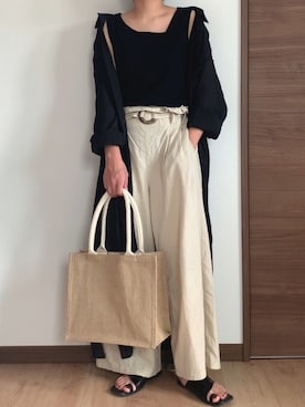 「andme（アンドミー）のアイテム（シャツワンピース）」を使った、M。さん（レディース・149cm）の夏コーディネート