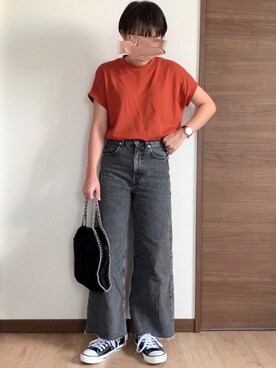 「アイテム（腕時計、ブラウン系）」を使った、M。さん（レディース・149cm）の夏コーディネート