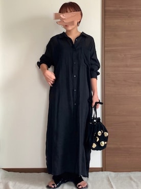 「andme（アンドミー）のアイテム（シャツワンピース）」を使った、M。さん（レディース・149cm）の秋コーディネート