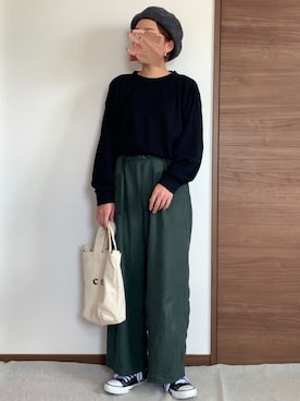 「salut!（サリュ!）のアイテム（帽子）」を使った、M。さん（レディース・149cm）の秋コーディネート