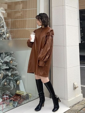 「ミニワンピ」｜chikakoさん（レディース・155cm）の春コーディネート