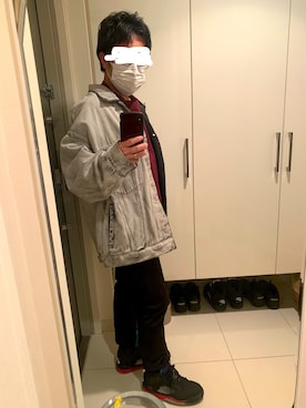 「HARE（ハレ）のアイテム（デニムジャケット）」を使った、KOKOJIさん（メンズ・158cm）の春コーディネート