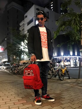 「DSQUARED2（ディースクエアード）のアイテム（ナイロンジャケット）」を使った、よしやす(34歳)さん（メンズ・175cm）の夏コーディネート