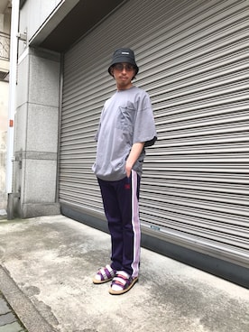 「L.H.P（エルエイチピー）のアイテム（帽子）」を使った、よしやす(34歳)さん（メンズ・175cm）の春コーディネート