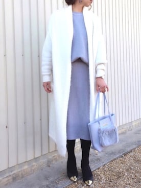 「NET（ネット）のアイテム（アクセサリー）」を使った、Sari☺︎さん（レディース・166cm）の冬コーディネート