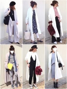 「コーディガン」｜「アイテム（オールインワン・サロペット）」を使った、Sari☺︎さん（レディース・166cm）の春コーディネート