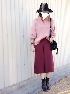 「ゆるニット」｜「アイテム（雑貨/ホビー）」を使った、Sari☺︎さん（レディース・166cm）の冬コーディネート