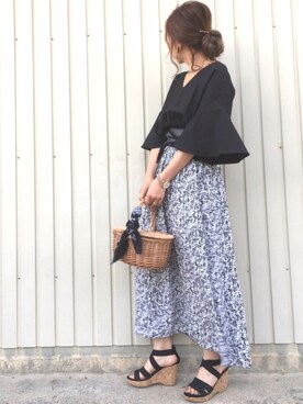 「サッシュベルト」｜「アイテム（オールインワン・サロペット）」を使った、Sari☺︎さん（レディース・166cm）の夏コーディネート