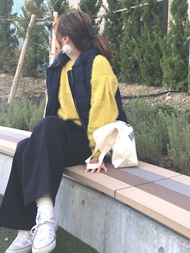 「遊園地」｜「アイテム（その他）」を使った、Sari☺︎さん（レディース・166cm）の秋コーディネート