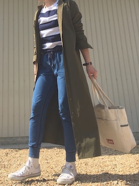 「アニエスベー」｜「アイテム（シャツワンピース）」を使った、Sari☺︎さん（レディース・166cm）の春コーディネート