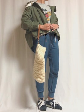 「ジョガーパンツ」｜「アイテム（雑貨/ホビー）」を使った、Sari☺︎さん（レディース・166cm）の秋コーディネート