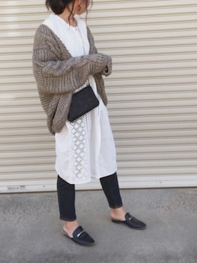 「zozoデニム」｜「アイテム（ワンピース/ドレス）」を使った、Sari☺︎さん（レディース・166cm）の冬コーディネート
