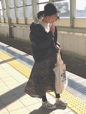 「ケーブルニット」｜「アイテム（その他アンダーウェア/インナー）」を使った、Sari☺︎さん（レディース・166cm）の冬コーディネート