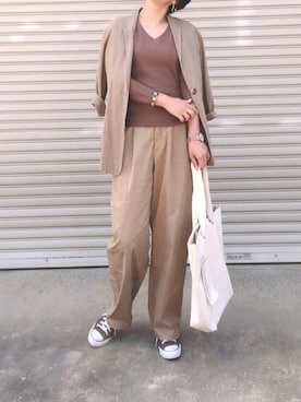 「BROOKIANA（ブルッキアーナ）のアイテム」を使った、Sari☺︎さん（レディース・166cm）の秋コーディネート
