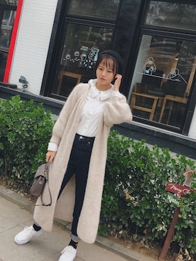 「SNIDEL（スナイデル）のアイテム（ピーコート）」を使った、せきしえきさん（レディース・164cm）の春コーディネート