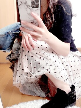 「RESEXXY（リゼクシー）のアイテム（デニムジャケット）」を使った、maco  さん（レディース・155cm）の春コーディネート