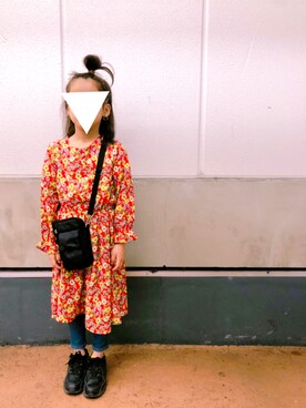 「アイテム（シャツワンピース）」を使った、A   Y   A   さん（キッズ・120cm）の秋コーディネート