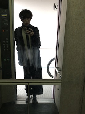 「RICK OWENS」｜「アイテム（ダウンジャケット/コート）」を使った、de_hiさん（メンズ・176cm）の冬コーディネート