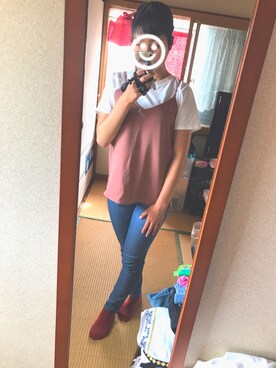 「UNIQLO（ユニクロ）のアイテム（キャミソール、ベージュ系）」を使った、aoiさん（レディース）の夏コーディネート