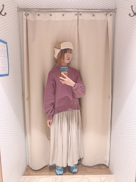 「earth music&ecology（アースミュージックアンドエコロジー）のアイテム（ニット/セーター）」を使った、なげちさん（レディース・157cm）の冬コーディネート