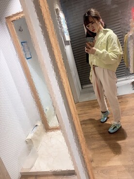 「OFF-WHITE」｜「アイテム（ブルゾン）」を使った、なげちさん（レディース・167cm）の冬コーディネート