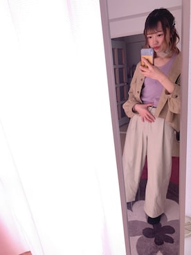 「earth music&ecology（アースミュージックアンドエコロジー）のアイテム（ブルゾン）」を使った、なげちさん（レディース・157cm）の春コーディネート