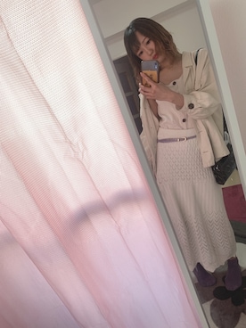 「earth music&ecology（アースミュージックアンドエコロジー）のアイテム（ブルゾン）」を使った、なげちさん（レディース・154cm）の春コーディネート