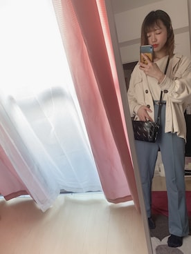 「earth music&ecology（アースミュージックアンドエコロジー）のアイテム（ブルゾン）」を使った、なげちさん（レディース・157cm）の春コーディネート