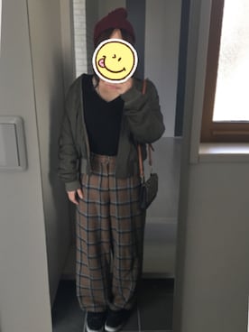 「JEANASIS（ジーナシス）のアイテム（MA-1）」を使った、mikiiiiiさん（レディース・152cm）の冬コーディネート