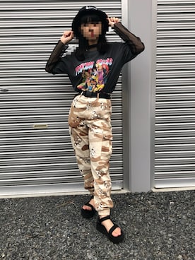 「Teva（テバ）のTeva / プラットフォーム ユニバーサル（サンダル）」を使った、Ree🍒さん（レディース・154cm）の夏コーディネート