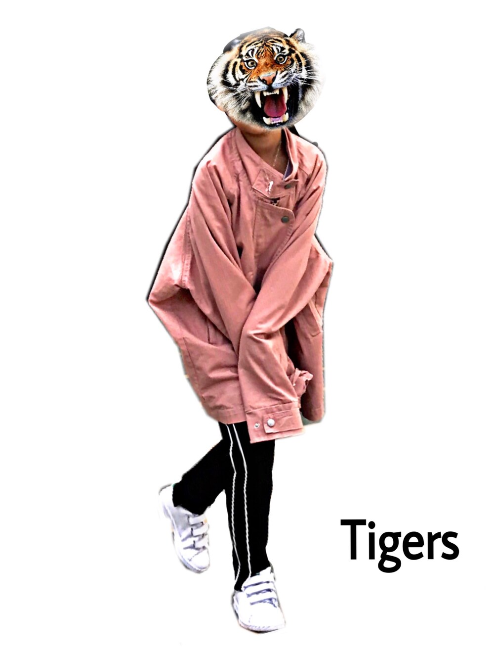 「tigersのアイテム（デニムジャケット、ピンク系）」を使った、tingtingtigersさん（レディース・132cm）の春コーディネートの1枚目の写真