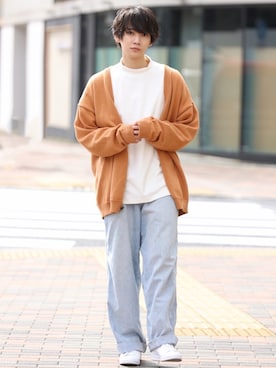 「JUNRED（ジュンレッド）のアイテム（トップス）」を使った、加藤元気さん（メンズ・177cm）の春コーディネート