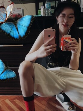 「iT（イット）のアイテム（パンツ）」を使った、樱桃口乐さん（レディース・171cm）の夏コーディネート