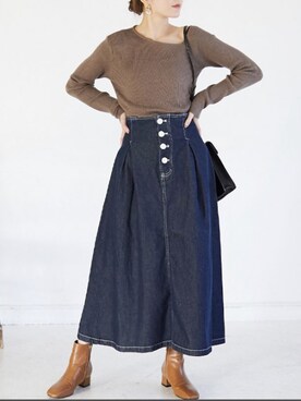 「Silky（シルキー）のアイテム」を使った、silkyさん（レディース・165cm）の冬コーディネート