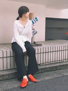「襟抜き」｜momocoさん（レディース・163cm）の夏コーディネート