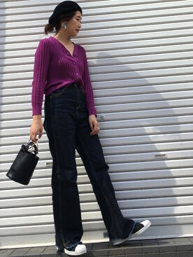 「アイテム（イヤリング）」を使った、momocoさん（レディース・163cm・20代）の秋コーディネート