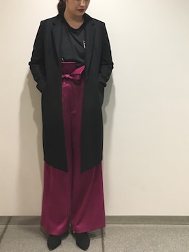 「STUDIOUS BLUE（ストゥディオスブルー）のアイテム（ジャケット/アウター）」を使った、momocoさん（レディース・163cm）の秋コーディネート