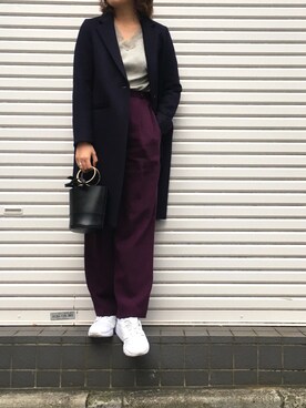 「アイテム（チェスターコート）」を使った、momocoさん（レディース・163cm・20代）の秋コーディネート