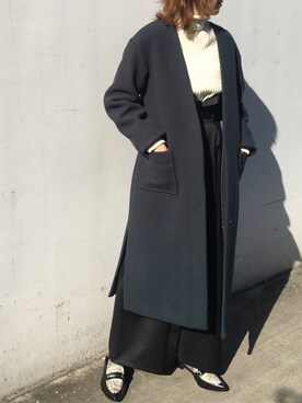 「STUDIOUS（ステュディオス）のアイテム（その他アウター）」を使った、momocoさん（レディース・163cm）の秋コーディネート