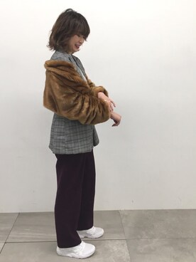 「STUDIOUS（ステュディオス）のアイテム（その他アウター）」を使った、momocoさん（レディース・163cm）の秋コーディネート