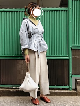 「オルチャンファッション」｜「アイテム（スラックス）」を使った、momocoさん（レディース・163cm）の夏コーディネート