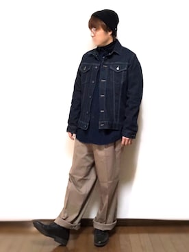 「デニム ジャケット」｜くろぴくさん（メンズ・170cm）の冬コーディネート