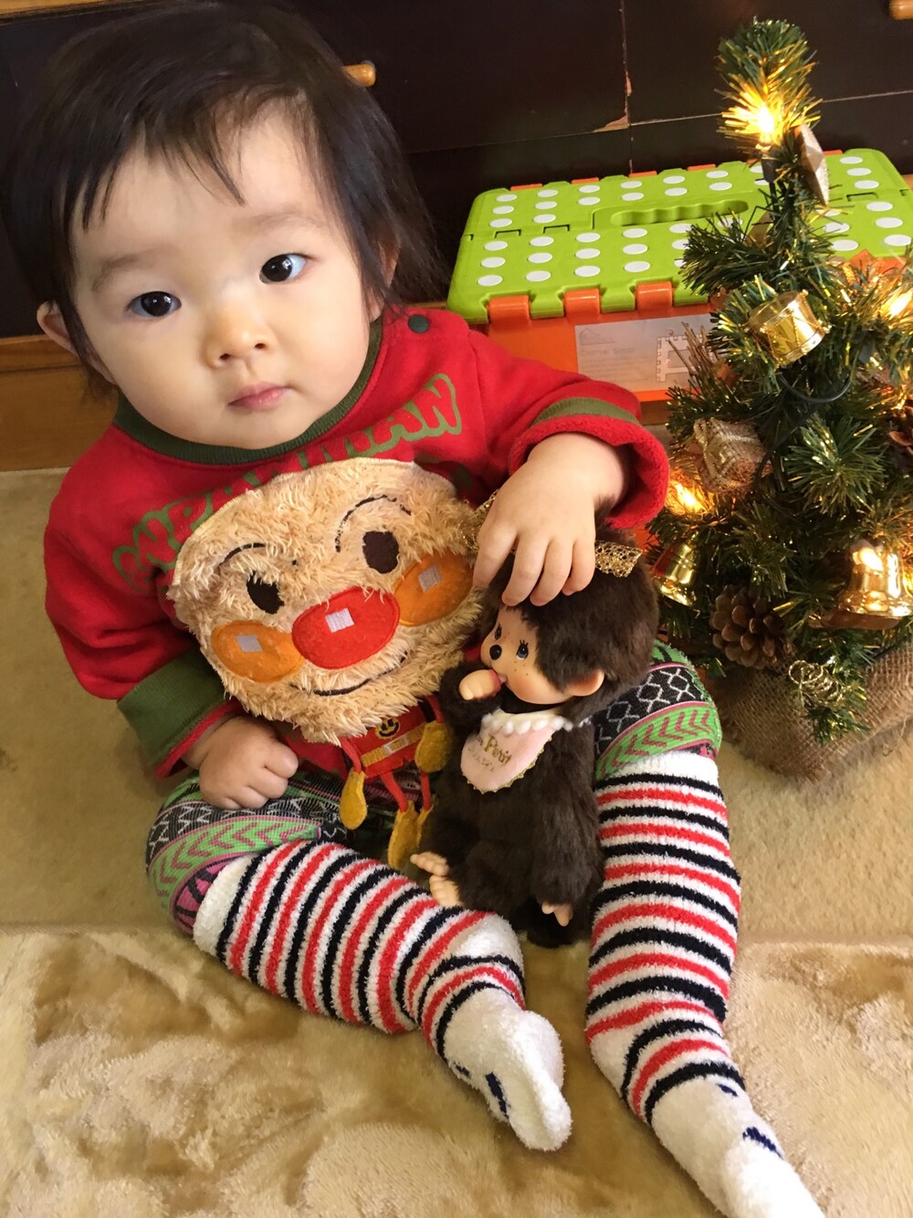 「保育園、1歳、クリスマス」｜「メリークリスマスのアイテム（ママ＆ベビー、その他）」を使った、nana⭐︎🌙さん（キッズ・70cm）の冬コーディネートの1枚目の写真