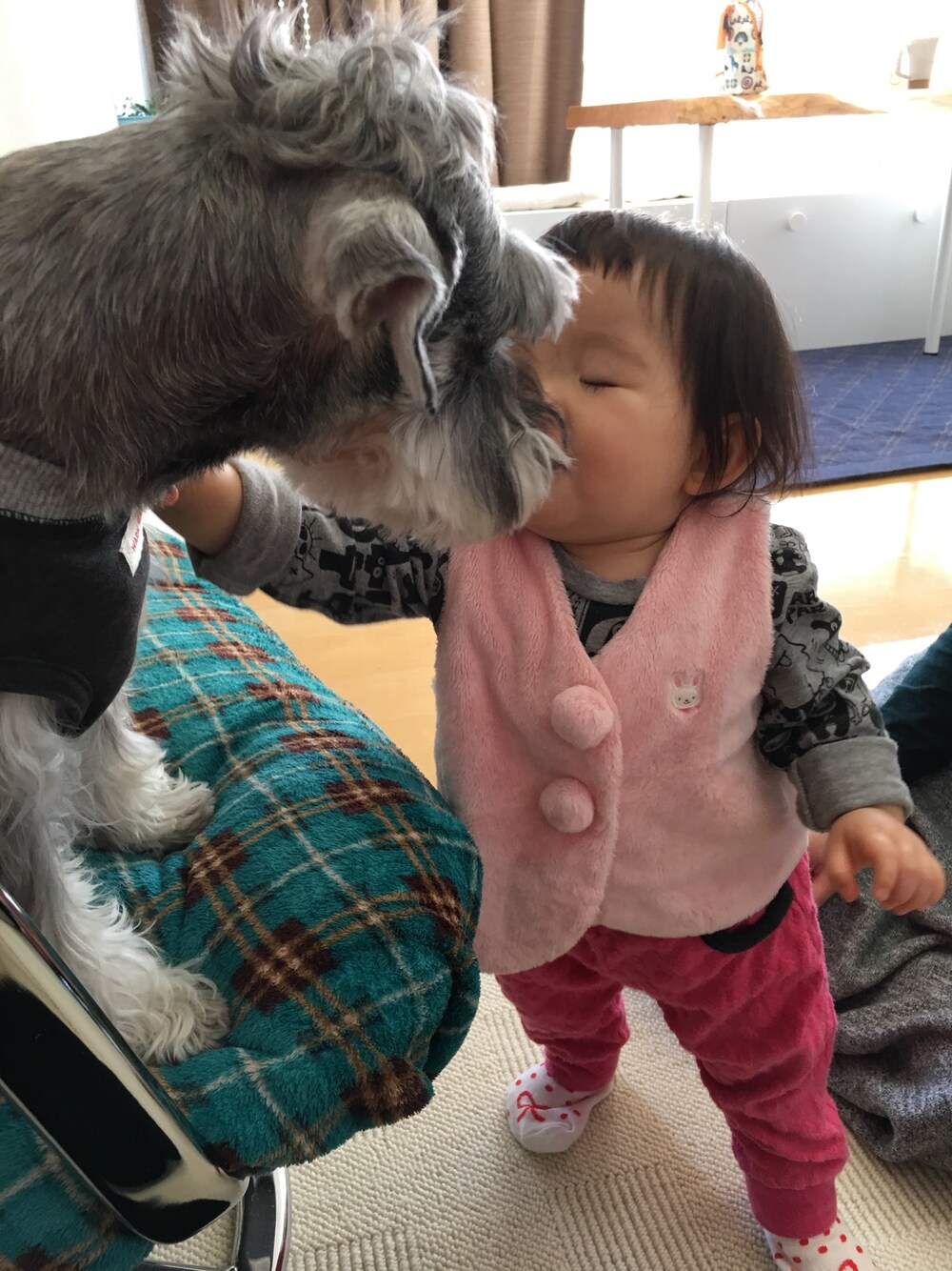 「1歳2ヶ月」｜「♥︎仲良し♥︎のアイテム（ママ＆ベビー、ピンク系）」を使った、nana⭐︎🌙さん（キッズ・70cm）の冬コーディネートの1枚目の写真