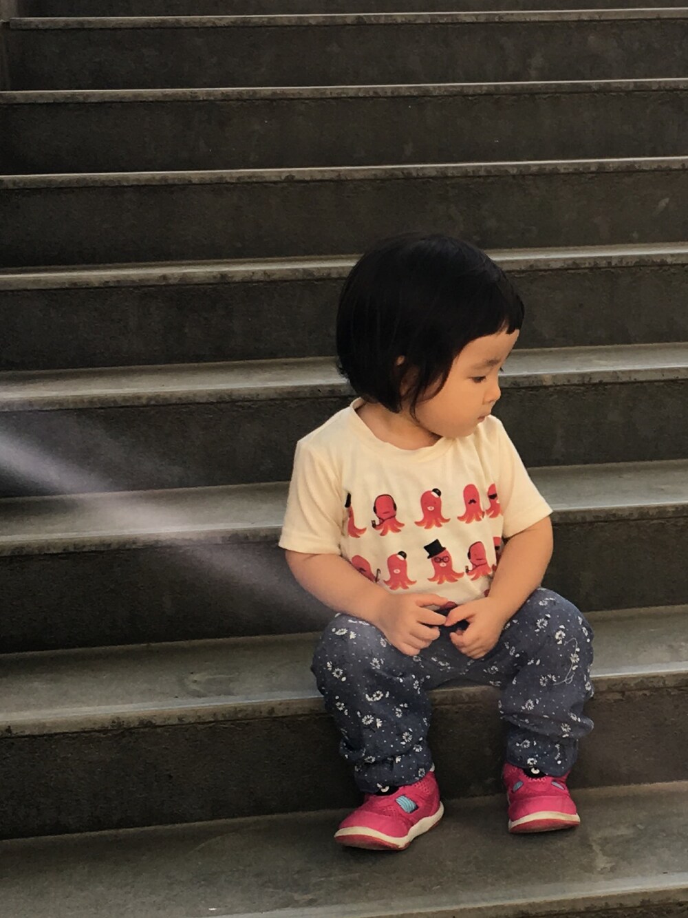 「保育園、一歳」｜「西松屋のアイテム（Tシャツ/カットソー、ベージュ系）」を使った、nana⭐︎🌙さん（キッズ・80cm）の夏コーディネートの1枚目の写真